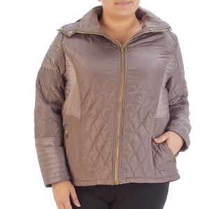 Caribbean Joe Plus Size Quilted Hooded Coat Size 2X